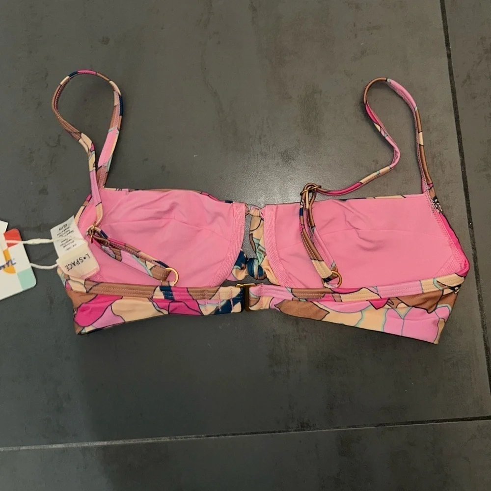 L*Space Womens Rose Triangle Bikini Top underwire Size L